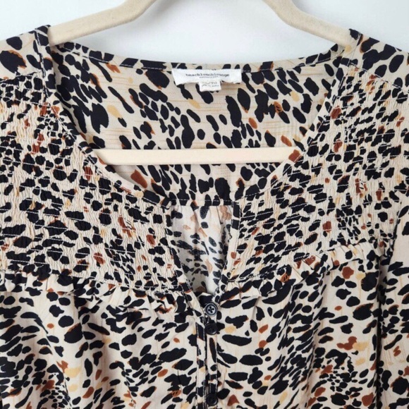 beachlunchlounge Tops - Beach Lunch Lounge Smocked Leopard Print Women's Top